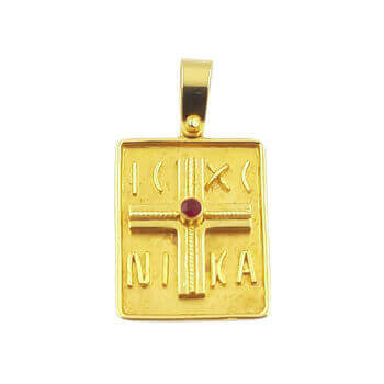 Κωνσταντινάτο-Παναγία διπλής όψεως χρυσό 14Κ