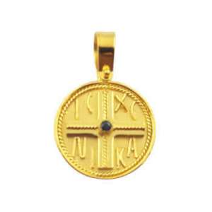 Κωνσταντινάτο-Παναγία διπλής όψεως χρυσό 14Κ