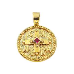 Κωνσταντινάτο διπλής όψεως χρυσό 14Κ