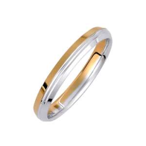 Βέρα δίχρωμη από κίτρινο & λευκό χρυσό 14Κ V966Δ-3