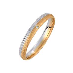 Βέρα δίχρωμη από κίτρινο & λευκό χρυσό 14Κ V971-3