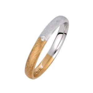 Βέρα δίχρωμη από κίτρινο & λευκό χρυσό 14Κ V982ΠΔ-3