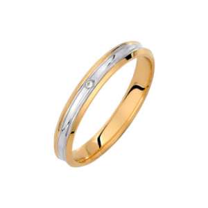 Βέρα δίχρωμη από κίτρινο & λευκό χρυσό 14Κ V990Δ-3