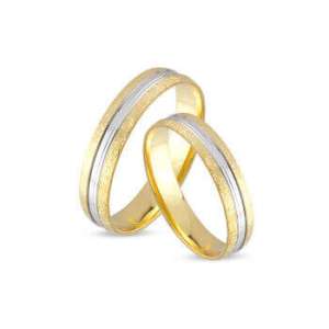 Βέρα δίχρωμη από κίτρινο & λευκό χρυσό 14Κ DA-1017