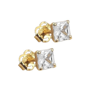 Σκουλαρίκια μονόπετρα από χρυσό 14Κ YSPS5043A