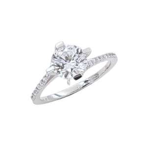 Δαχτυλίδι μονόπετρο από λευκό χρυσό 14Κ WDMS5005A