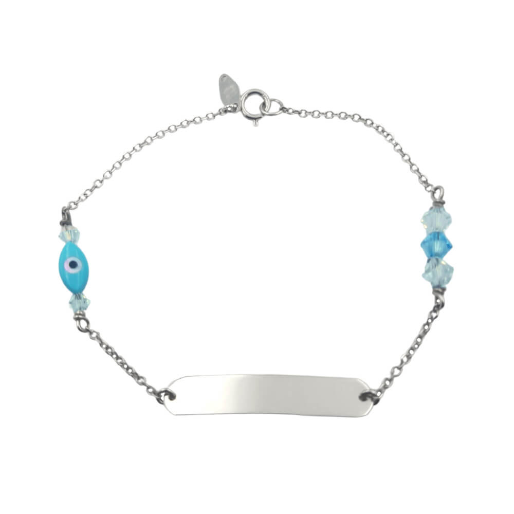 Ταυτότητα από λευκό χρυσό 14Κ με ζιργκόν WTS5550