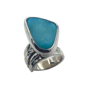 Δαχτυλίδι ασημένιο 925⁰ με Τουρκουάζ DS9518EL