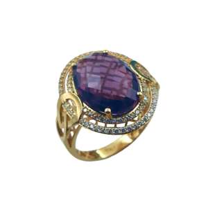 Δαχτυλίδι χρυσό 14Κ με αμέθυστο YDS5034Α