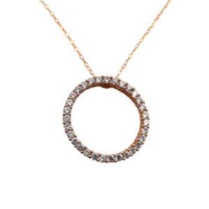 Κολιέ από ροζ χρυσό 14Κ με ζιργκόν RKS5090