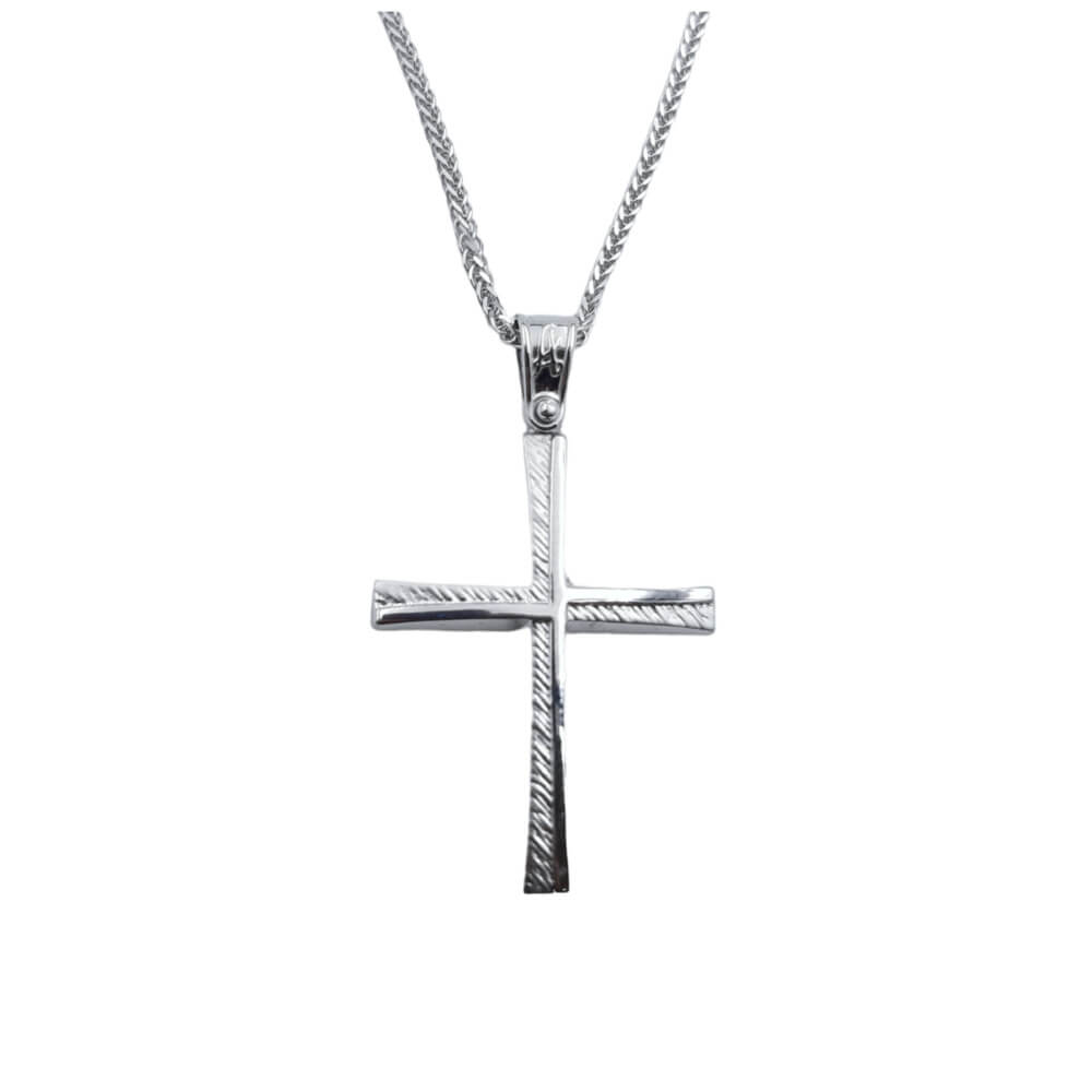 Σταυρός από λευκό χρυσό 14Κ WST5205B