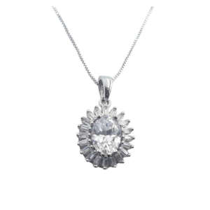 Μενταγιόν από λευκό χρυσό 14Κ με ζιργκόν WΜS5500