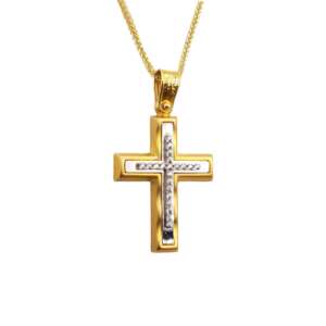 Σταυρός από χρυσό 14Κ με ζιργκόν YWSTS5200