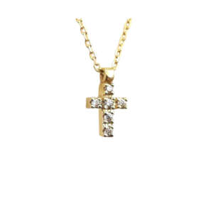 Σταυρός αλυσίδα σε χρυσό 14Κ με ζιργκόν YSTΑS5002