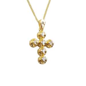 Σταυρός σε χρυσό 18Κ με διαμάντια ΥSTS7700M