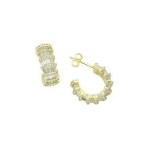 Σκουλαρίκια "κρίκοι Serpent" ασημένια 925⁰ με ζιργκόν SS9007S