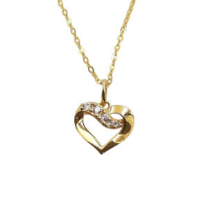 Κολιέ "καρδούλα" σε χρυσό 14Κ με ζιργκόν YKS5403