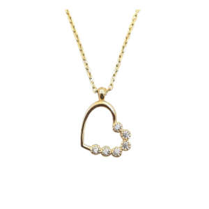 Κολιέ "καρδούλα" σε χρυσό 14Κ με ζιργκόν YKS5404