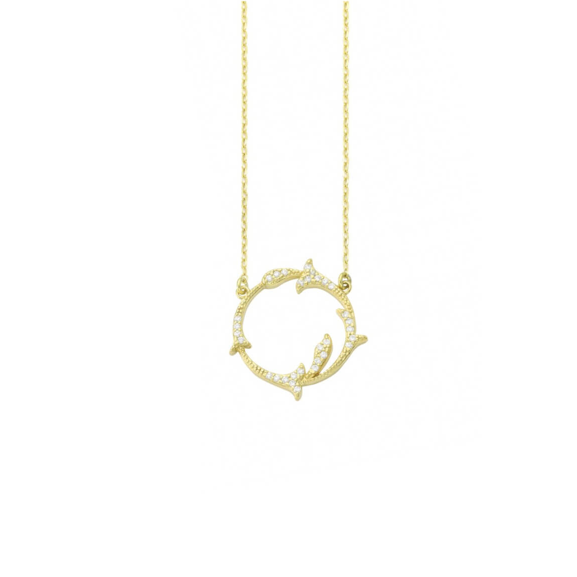 Κολιέ ασημένιο 925⁰ "lily-wreath" KS9008S