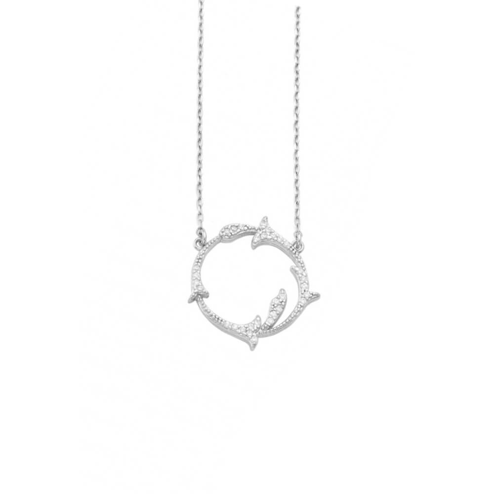 Κολιέ ασημένιο 925⁰ "lily-wreath" KS9009S