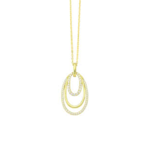 Κολιέ ασημένιο 925⁰ "3 hoops" KS9012S