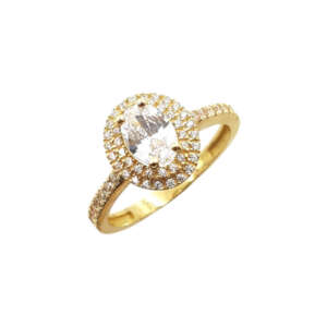 Δαχτυλίδι ροζέτα από χρυσό 14Κ με ζιργκόν YDRW5106