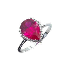 Δαχτυλίδι ροζέτα από λευκό χρυσό 14Κ με ζιργκόν WDRR5043