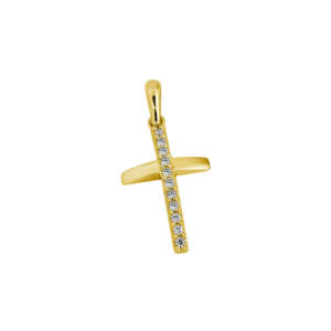 Σταυρός σε χρυσό 9Κ με ζιργκόν YSTS3004F