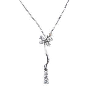 Κολιέ από λευκό χρυσό 18Κ με ζιργκόν WΚS7492