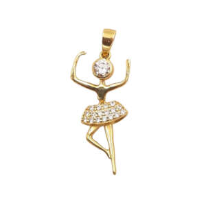 Μενταγιόν "μπαλαρίνα" από χρυσό 14Κ με ζιργκόν YΜS5350