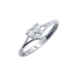 Δαχτυλίδι "καρδιά" σε λευκό χρυσό 18Κ με διαμάντια WDS7352