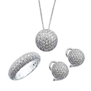 Σετ κοσμημάτων σε λευκό χρυσό 18Κ με διαμάντια WSKS7550