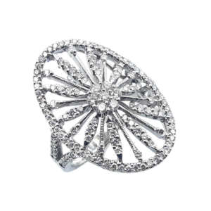 Δαχτυλίδι σε λευκό χρυσό 18Κ με διαμάντια WDS7354