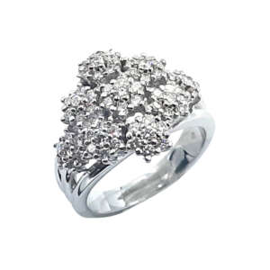 Δαχτυλίδι σε λευκό χρυσό 18Κ με διαμάντια WDS7355