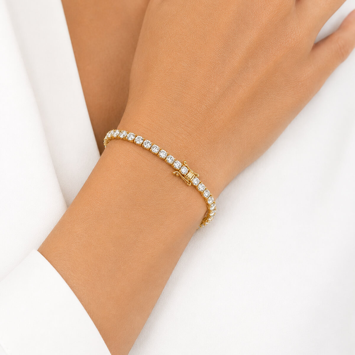 Βραχιόλι "Ριβιέρα" (tennis bracelet) σε χρυσό 18Κ με διαμάντια YBS7001I - Image 2