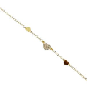 Βραχιόλι από χρυσό 9Κ με ζιργκόν YBP3604