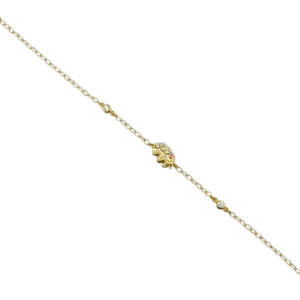 Βραχιόλι από χρυσό 9Κ με ζιργκόν YBP3605