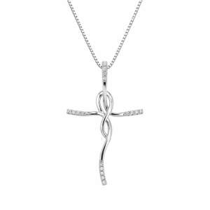 Σταυρός αλυσίδα σε λευκό χρυσό 18Κ με διαμάντια WSTΑS7530