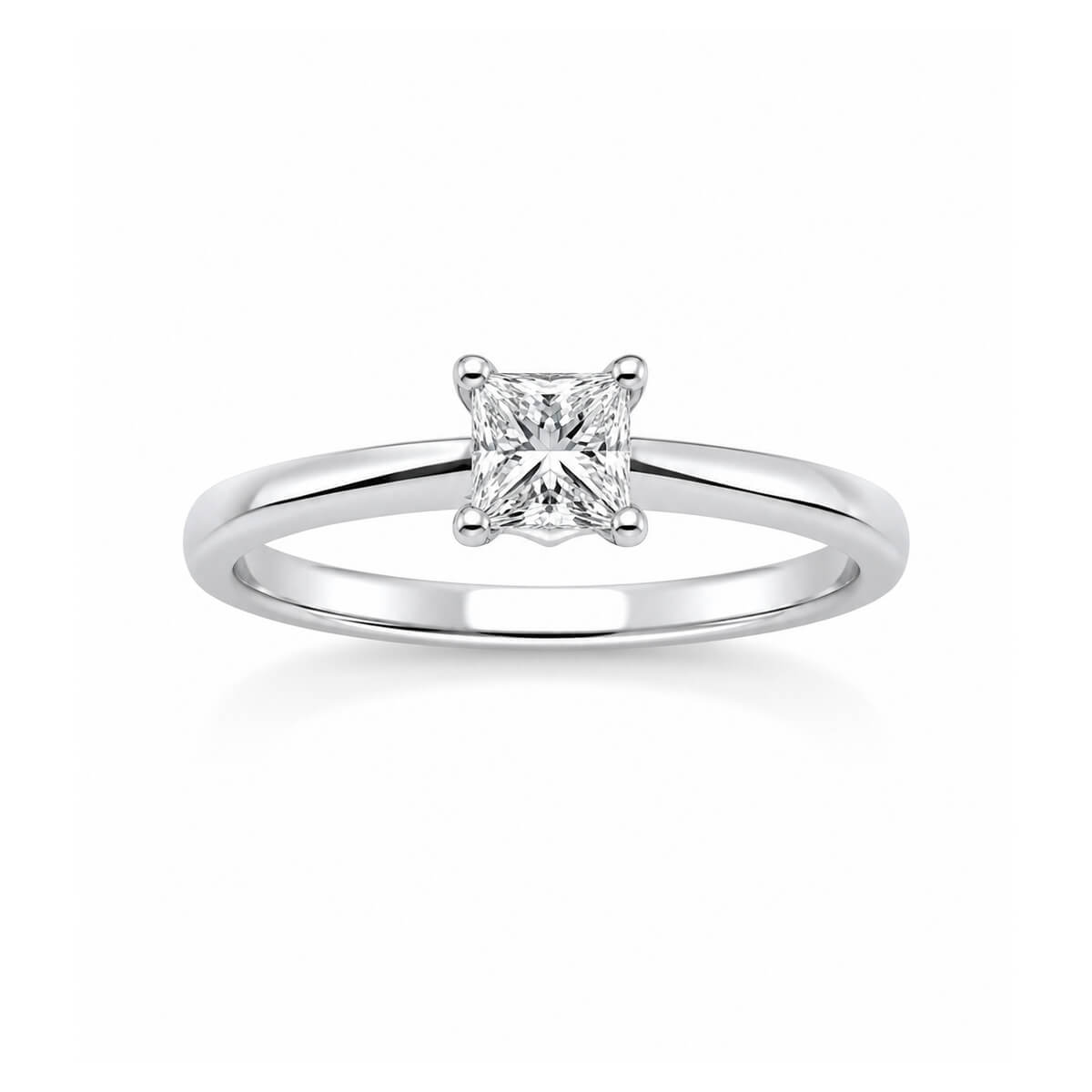 Δαχτυλίδι μονόπετρο σε λευκό χρυσό 18Κ με Princess Cut Diamond WDMS7113PR
